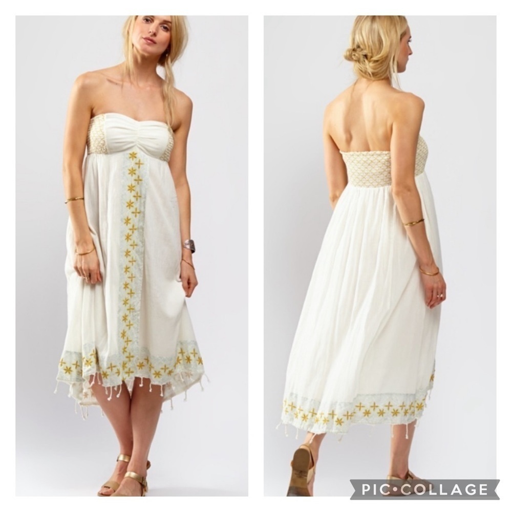 π₯ RARE π₯ NWT Free People Star Of India Strapless Dress